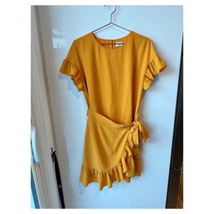 Wilfred by Aritzia Apron Dress in Golden Yellow